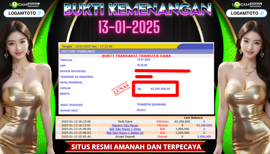 SELAMAT KEPADA MEMBER SETIA LOGAMTOTO BERHASIL JACKPOT DI PERMAINAN TOGEL TOTO MACAU SEASON 2